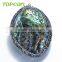 Topearl Jewelry New Design Abalone Shell Pendant Rhinestones Clay Pave Neck Pendant SPD01