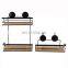 Latest design  bathroom storage rack  iron bamboo storage rack shelves 2 layers wire storage rack