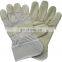Short Mens Yellow Grain Cowhide Leather Driving Gloves With Wing Thumb