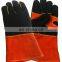 Red Back Black Palm Welder Gloves BBQ Cow Split Leather Work Glove