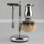 Kinghood Private Label Sliver Color Metal Double Edge Safety Razor Shaving Brush Set