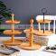 New easter wedding decor dessert food display buffet square wood 3 tier cake tray stand set for dessert table