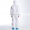 50 gsm White Microporous Protective Apparel Elastic Cuff Disposable Coverall