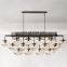 2024 latest luxury modern led gold chandeliers lamp hotel bedroom modern linear led pendant light