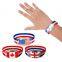 National Day Supplies Flashing Led  Flag Silicone Light Up Bracelet Wristband