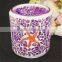 colorful ocean style mosaic glass candle holders