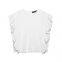 2025 spring and summer new wooden ear sleeveless T-shirt romantic embroidered hollow top