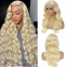 Blonde Wig 100% human hair virgin hair lace wig Body Wave