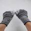 striped wave black and white polyester 13 gauge knitted pu palm coated anti-static safety work gloves