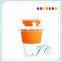 Many color and Promotional Gift Glass Cup with Silicone Cover Sleeve and lid