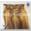 Wholesale top quality clip in hair extension 100 human hair ombre hair extension