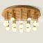 contemporary wooden color led ring ceiling lamp