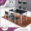 Dining room furniture modern cheap melamine panel wooden 4 seater low dining table designs