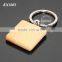 Square Wooden Material Keychain Promotional Custom Or Wholesale Metal Keyring Blank Wood Keyholder