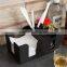 black bar tidy cocktail caddy napkin straw dispenser