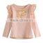 Cotton stripes Hot Sale Kids Shirts Lovely girls T shirts vertical stripes long sleeves t shirt kids