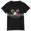 Funny cute pattern ironed with LEAD FREE Rhinestone motif women girls black grey t shirt