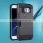 Brushed metal card holder combo case for Samsung Galaxy S7 dual layers cover