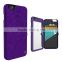 Luxury Cosmetic Mirror + Credit Card Hybrid Protective Case for iPhone 6,Cell phone Compact mirror Card Slot with Stand Case