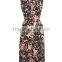 2015 Latest Women Fashion Linen Botanical Print Shirt Dress