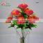 9 heads artificial lalic flower bush with tray real like and cheap