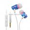 Unique mobile accessories, headphones earphone with flat cable, tangle free cable earphone earhook eartips manufacturer