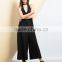Black Sleeveless With Design Halter Culotte Jumpsuit For 2016 Sexy Women