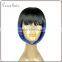 fashion new ladies ombre blue short straight full bangs bob hair cosplay wig