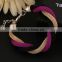 Gold Bangle Stainless Steel Twisted Cable Womens Bracelet Cuff Open End