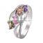 Vintage Multicolor Ellipse Shaped Women Charming Gold Plated Wedding Accessories Ring