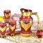 Glass water jug set with silk golden plated