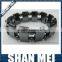 wholesale custom logo black hematite bead bracelet