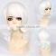Synthetic white short kinky wig N448