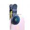 Smartphone accessories universal clip mobile phone fish eye lens 210 degree fisheye lens