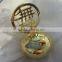 Gold-plated round ball metal Taoism products die casting hardware parts in gold plating finished