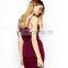 Plain dye slim fit slip dress off shoulder long evening dress