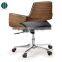 HY2008 Wholesale Leather Upholstery Revolving Chair with Wheels