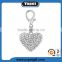 Best Selling Dog Pendant With Rhinestone Metal Heart Dog Charm,Customized Logo