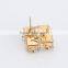High quality rose gold plated stud earring pure white cubic zircon bridal jewelry
