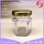 mini hexagonal glass jar for honey or jam