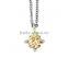 Stainless steel CZ stone flake pendant