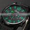 Black Green Dial Alloy Case Black Quartz Casual Men Dress Wristwatch