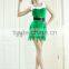 New style Polyester fashionable green backless cute christmas dresses with hat