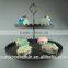 Factory Direct Price Two Tier Crystal Cake Stand Round Shape Metal Cake Stand