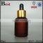 30ml high quality cosmetic essence oil perfume glass bottle big rubber gold aluminum dropper bottle glass china suppliers