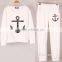 Letter Geometric Print Hoodies Pants Sets Women Sport Wear Loose Suit Tracksuit