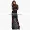 MGOO Fast Selling 2015 OEM/ODM Hollow Out Lace Dress Black Sheath Maxi Dress Long Sleeve Prom Dress D662