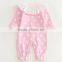 Romper Pink Frock With White Dots Girls White Rounded Collar Clothing Leggings