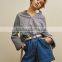 Runwaylover 5286 Hot Sale Ladies Sexy Stripe Sexy Tie Back Blouse
