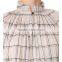 2017 OEM Spring Femme Airy Sand Windowpane Checks Tunic Blouse